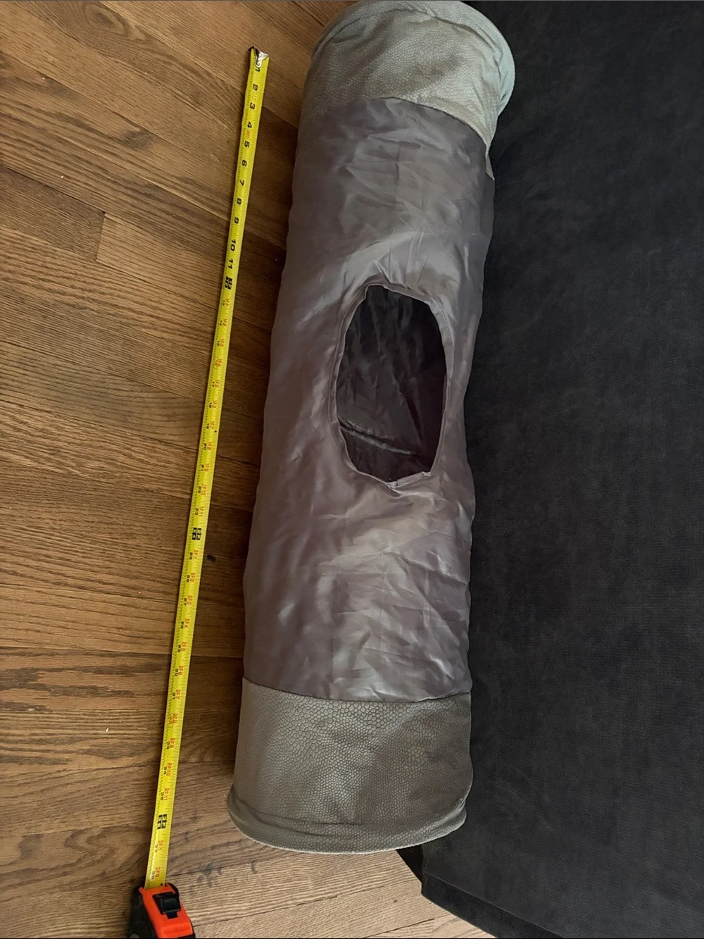 2 Gray Tunnel Cat Toys - Soft Play Tube for Pets